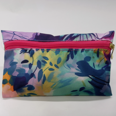 Cartuchera plana 2113 cierre fucsia - Flor p&uacute;rpura