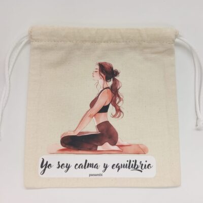 Bolsa 2021 - Yo soy calma y equilibrio con letras fondo blanco
