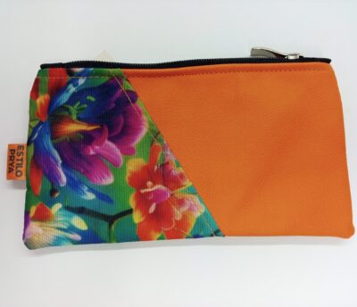 Cartuchera cuero sint&eacute;tico - Naranja - Jard&iacute;n acu&aacute;tico