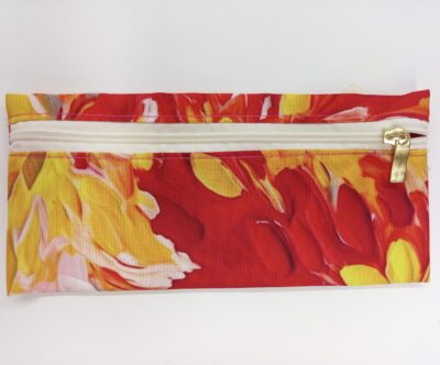 Cartuchera plana alargada - Rojo y amarillo