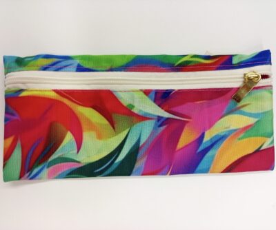 Cartuchera plana alargada - Hojas colores